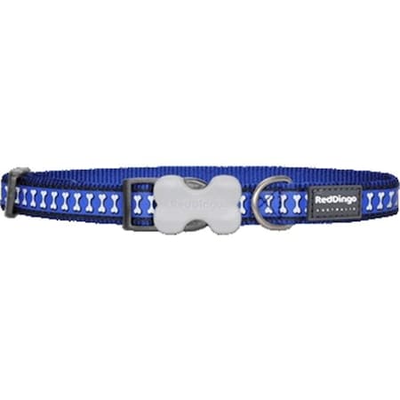 Red Dingo DC-RB-DB-ME Dog Collar Reflective Dark Blue; Medium